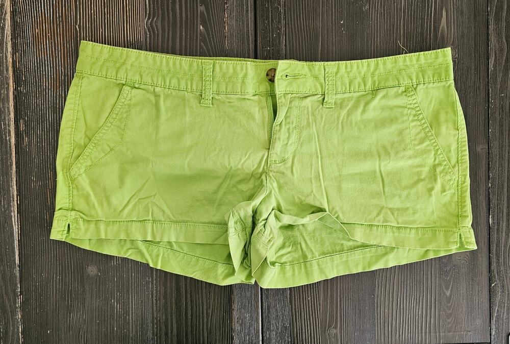 SO Wear It Declare It Neon Lime Green Shorts Cutoffs Juniors Sz 17